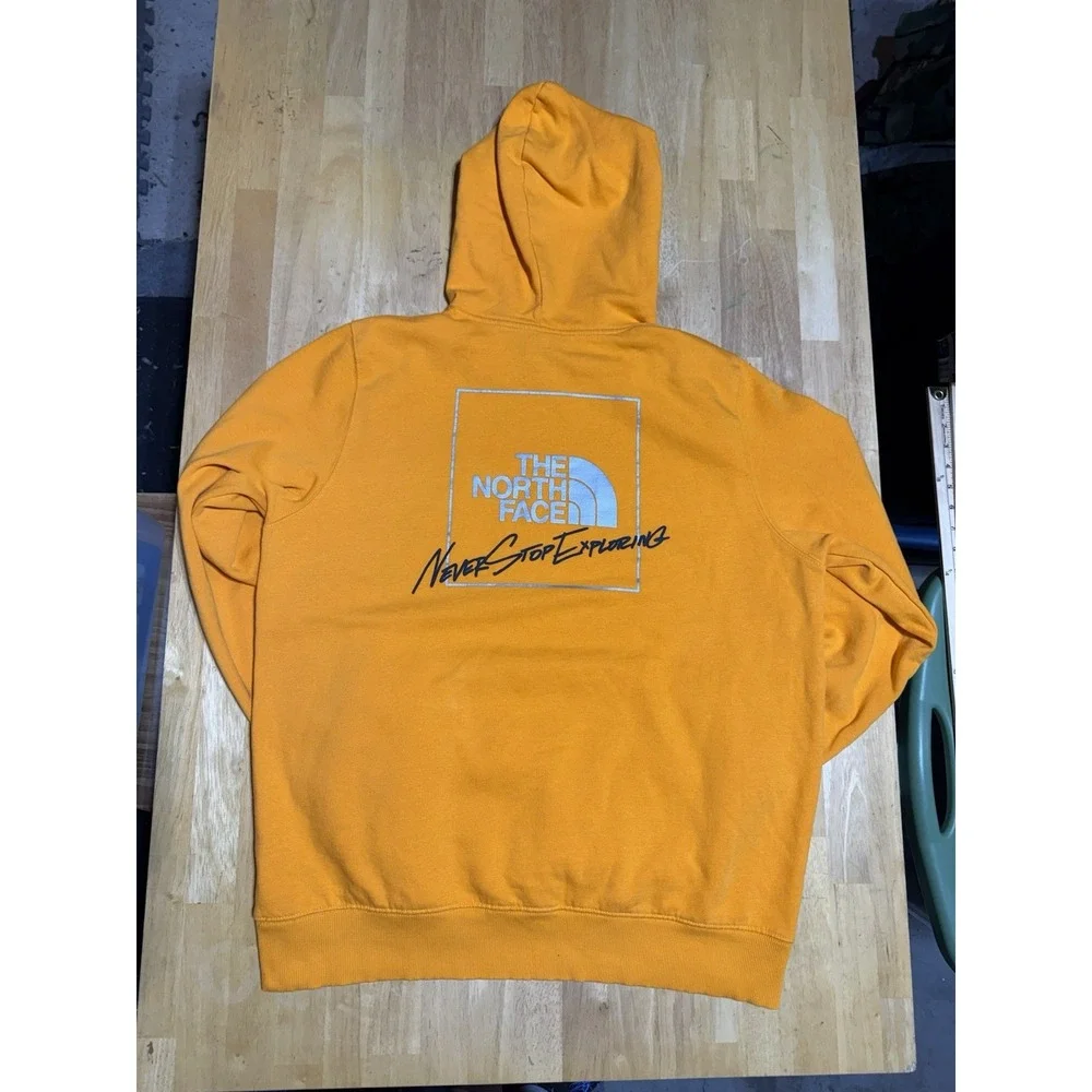 The North Face Hoodie Mens XL Orange Never Stop Exploring Graphic Pullover